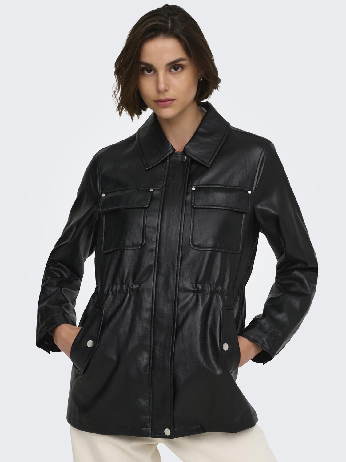 ONLMINI FAUX LEATH STRING JACKET CC OTW - 5