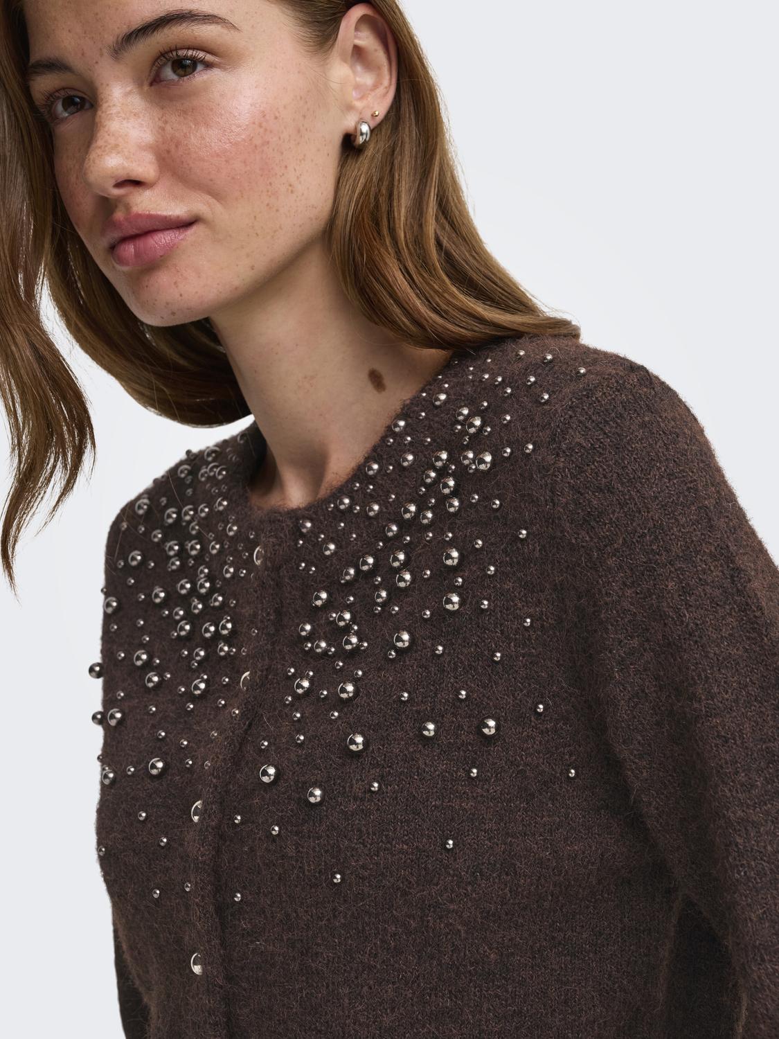 ONLMIGGIE LS O-NECK PEARL CARDI KNT NOOS - 4