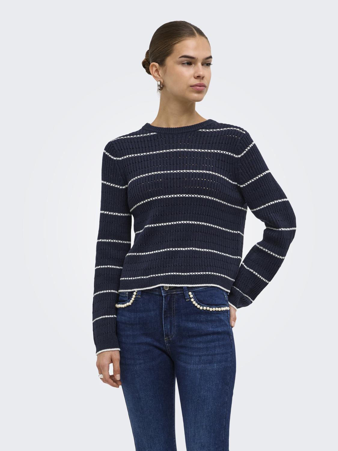 ONLAVIA LS O-NECK POINTELLE KNT