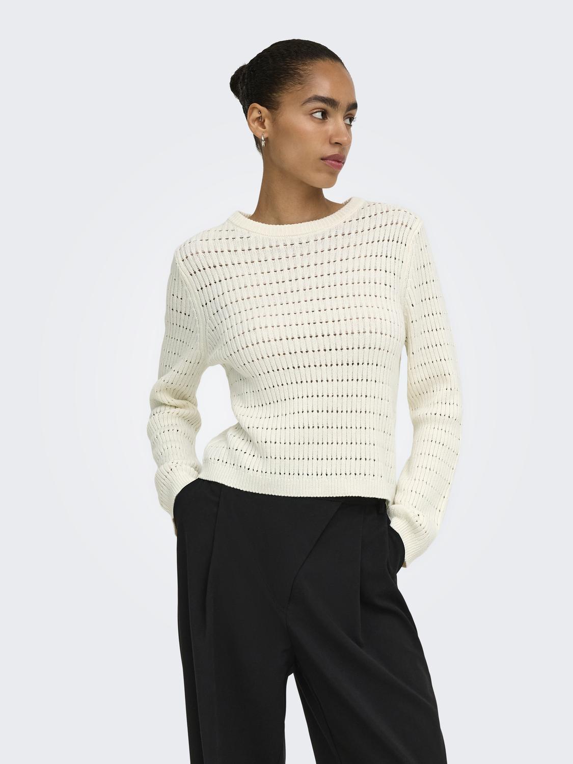 ONLAVIA LS O-NECK POINTELLE KNT
