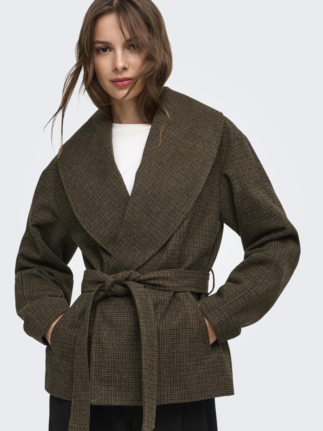 ONLAUGUSTA SHORT CHECK COAT OTW - 5