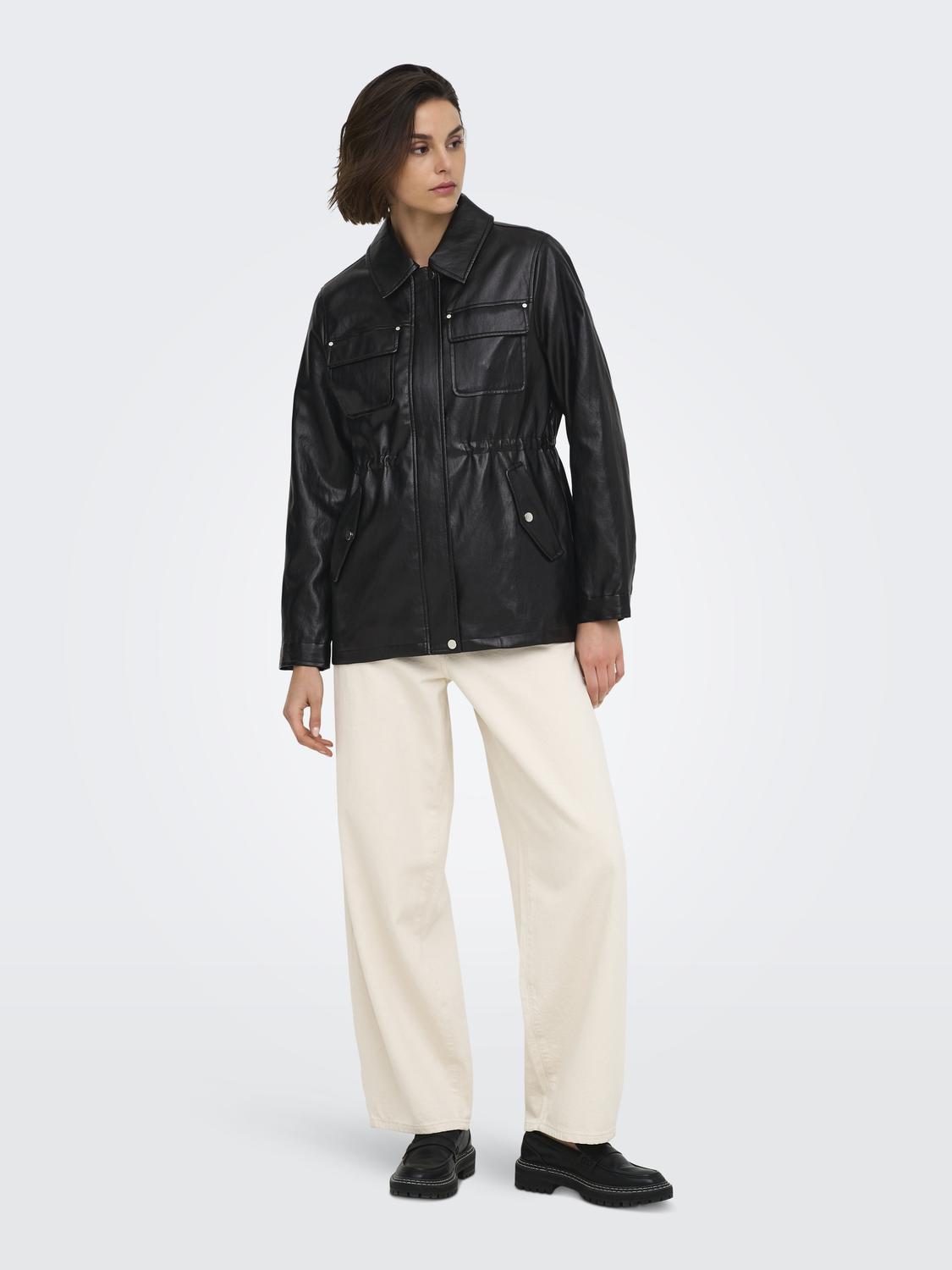 ONLMINI FAUX LEATH STRING JACKET CC OTW - 6