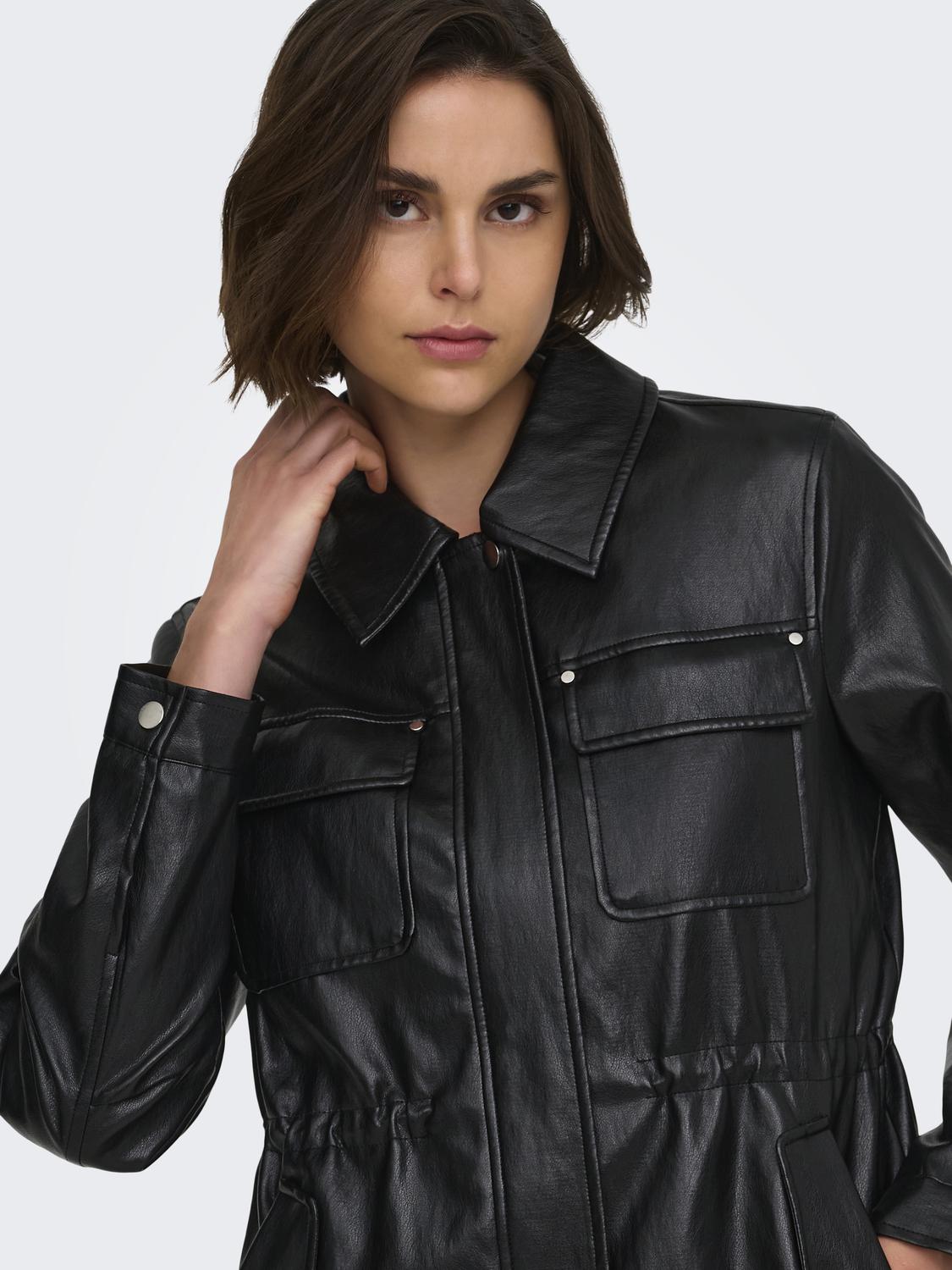 ONLMINI FAUX LEATH STRING JACKET CC OTW - 4