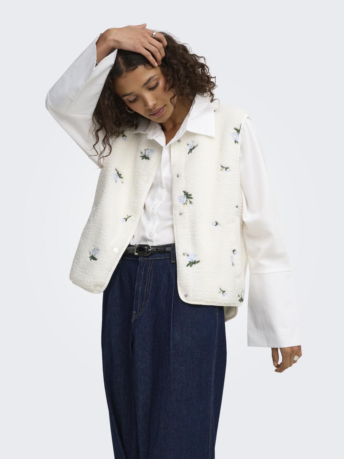 JDYSIMINA TEDDY FLOWER EMB WAISTCOAT OTW