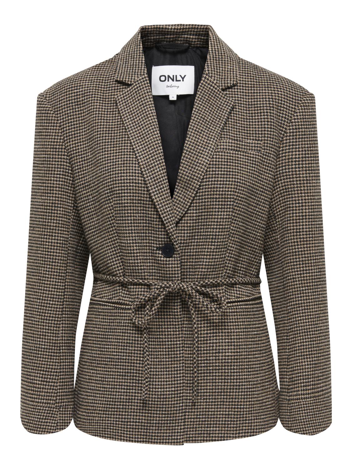 ONLNELLA L/S BELT CHECK BLAZER CC TLR - 3
