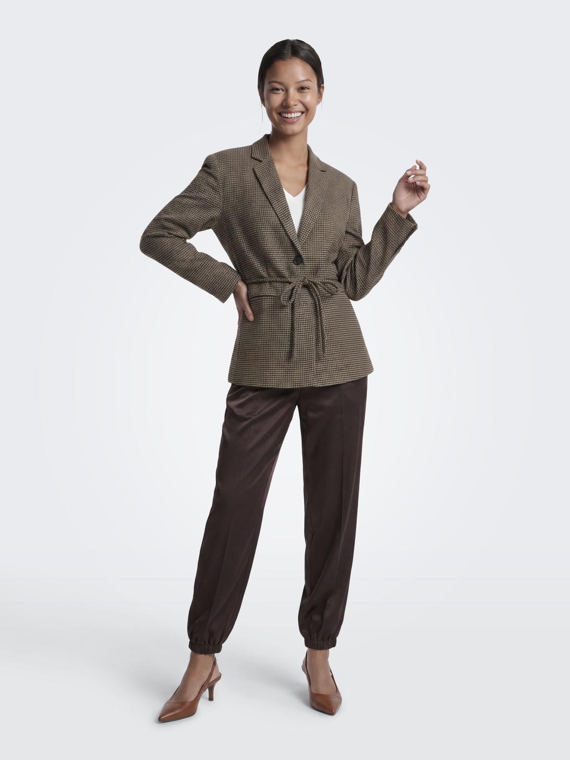 ONLNELLA L/S BELT CHECK BLAZER CC TLR - 4