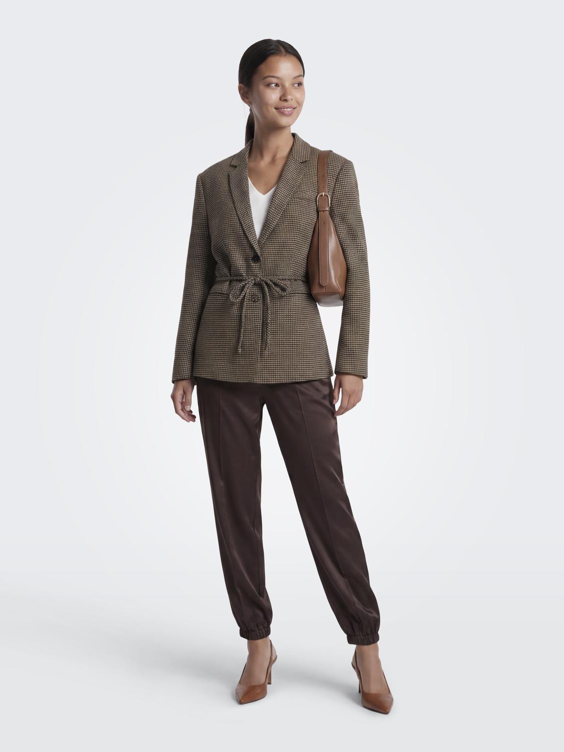 ONLNELLA L/S BELT CHECK BLAZER CC TLR - 7