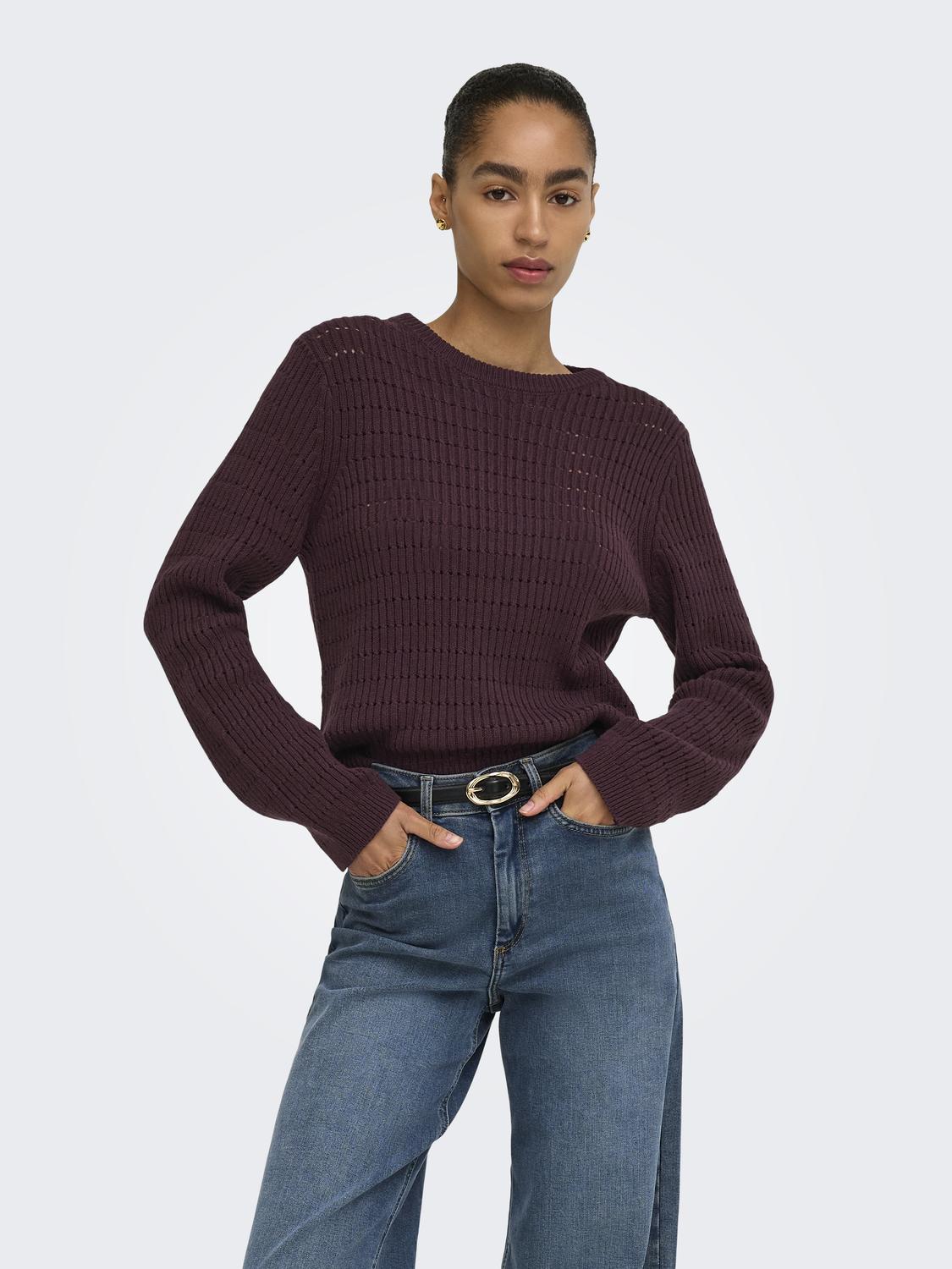 ONLAVIA LS O-NECK POINTELLE KNT