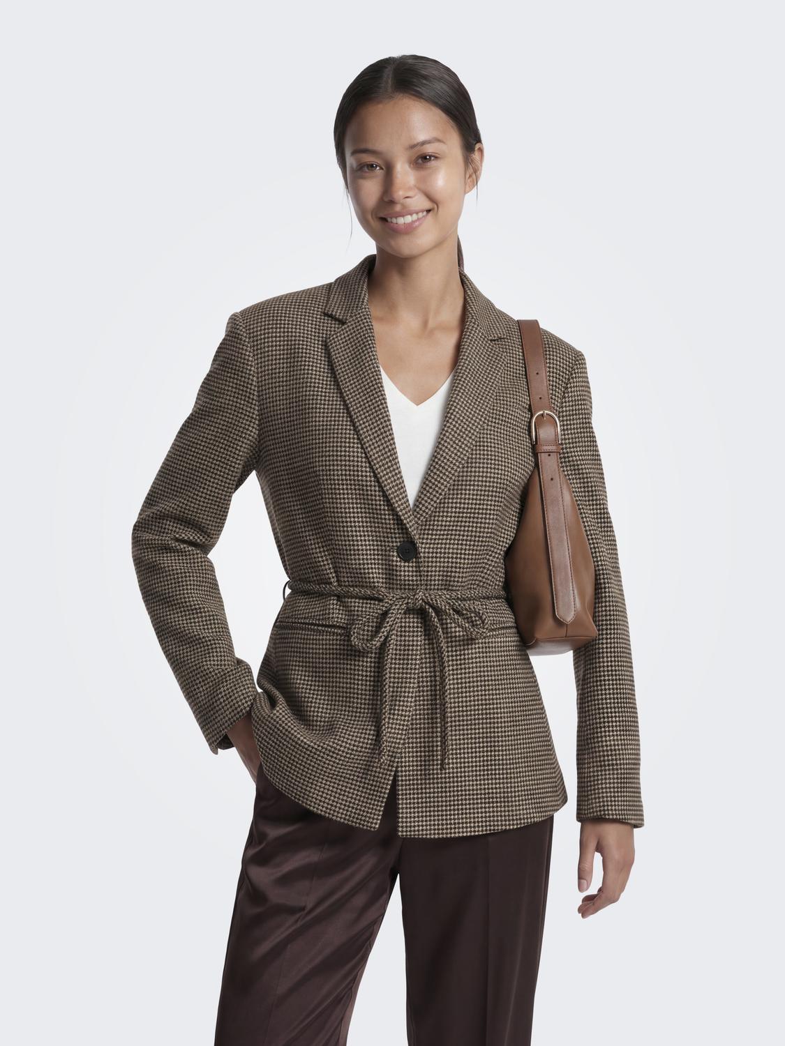 ONLNELLA L/S BELT CHECK BLAZER CC TLR
