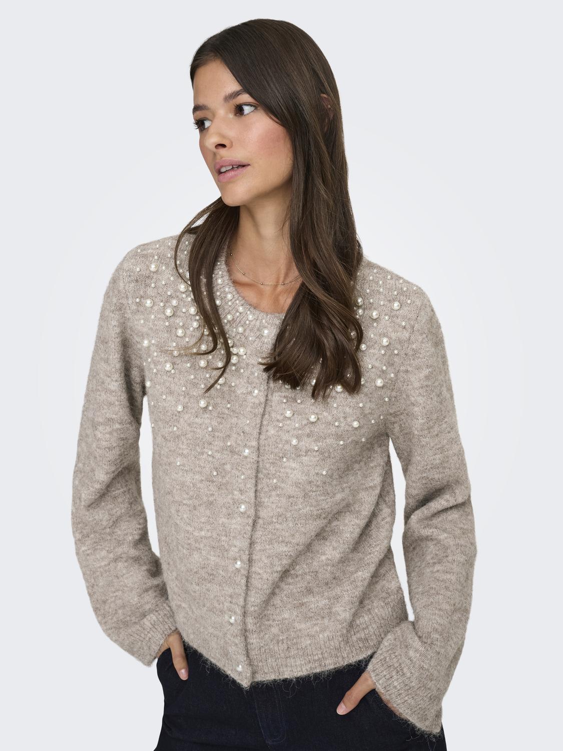 ONLMIGGIE LS O-NECK PEARL CARDI KNT NOOS - 4