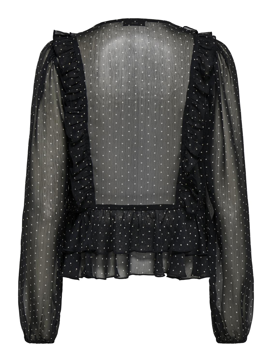 PGPIRRA L/S DOT FRILL TOP WVN - 3