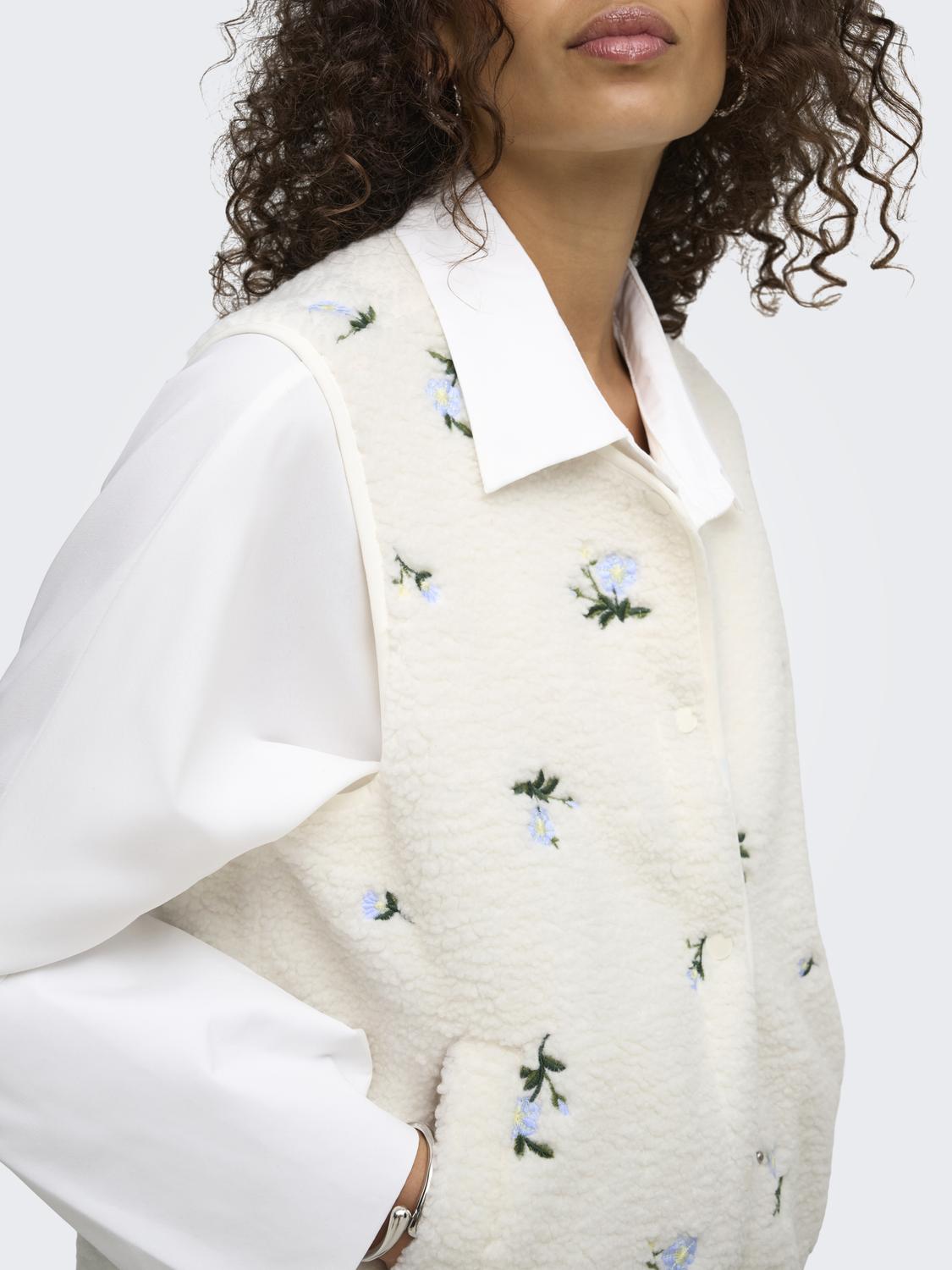 JDYSIMINA TEDDY FLOWER EMB WAISTCOAT OTW - 4