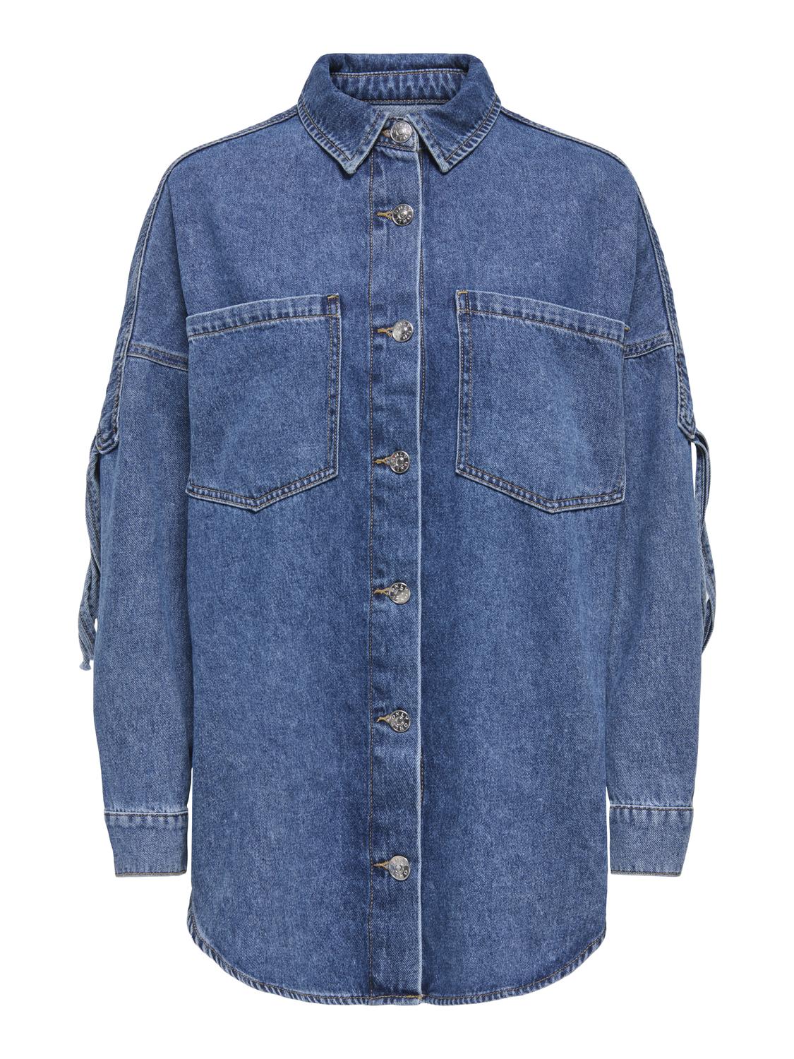 ONLMAUREEN LS FRINGE DNM SHIRT AKM - 3