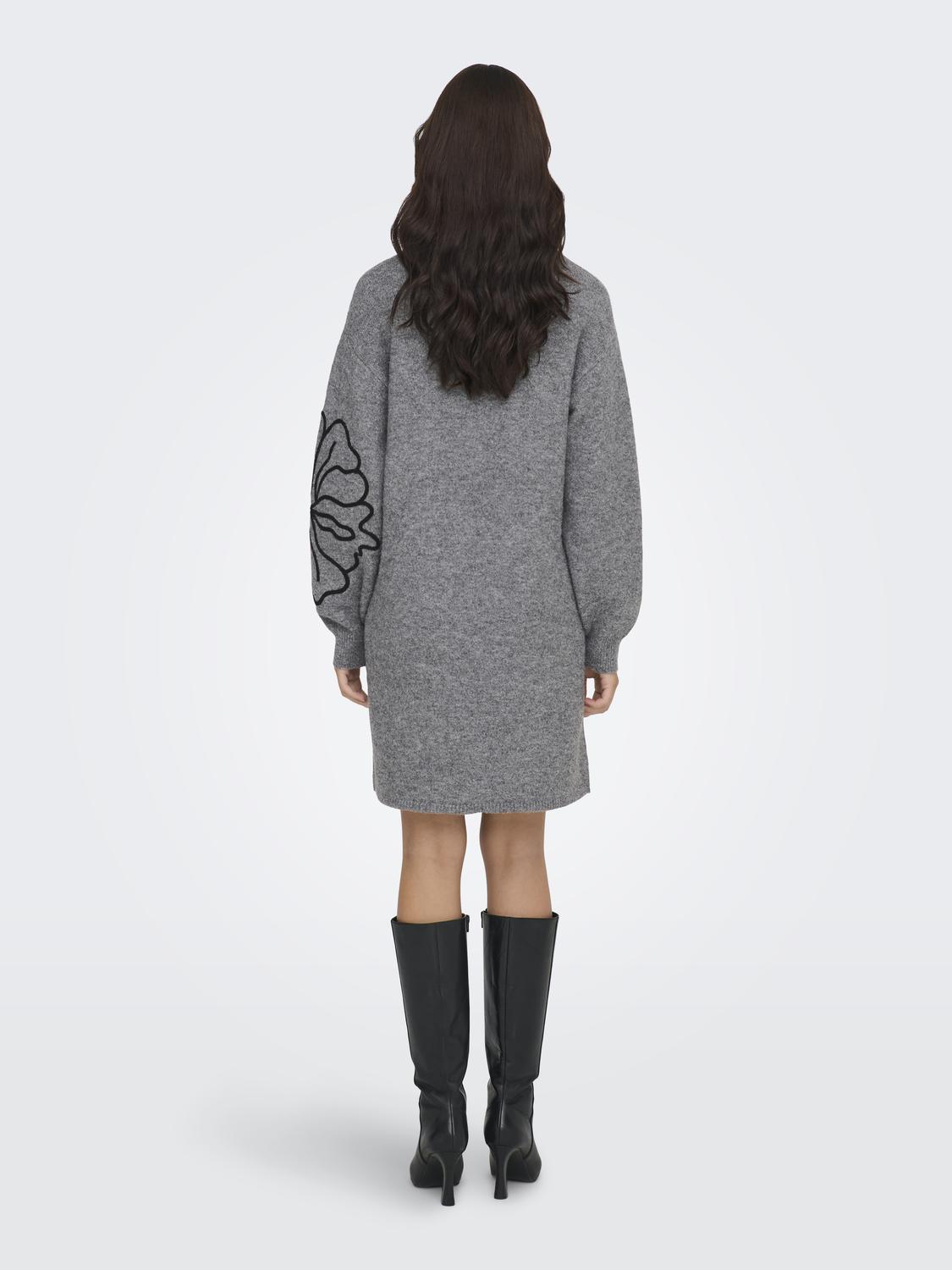 JDYJELLA L/S FLOWER DRESS KNT - 2
