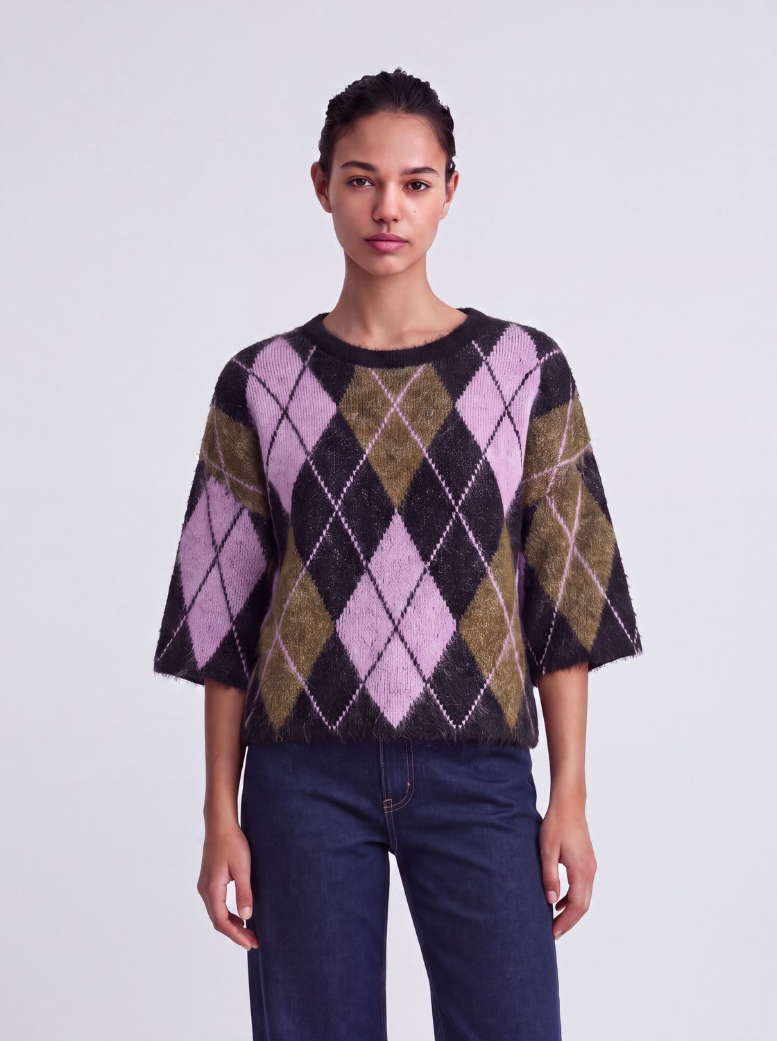 ONLNOEME SS PATTERN O-NECK KNT