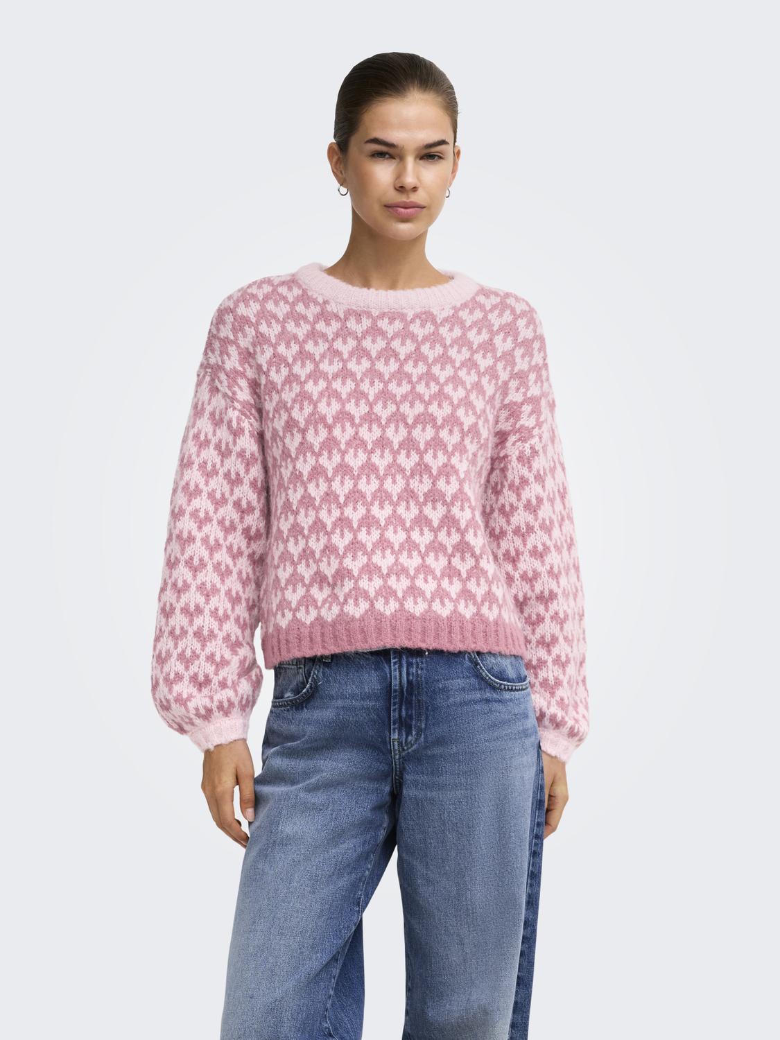 ONLCARO LS PATTERN O-NECK CC KNT