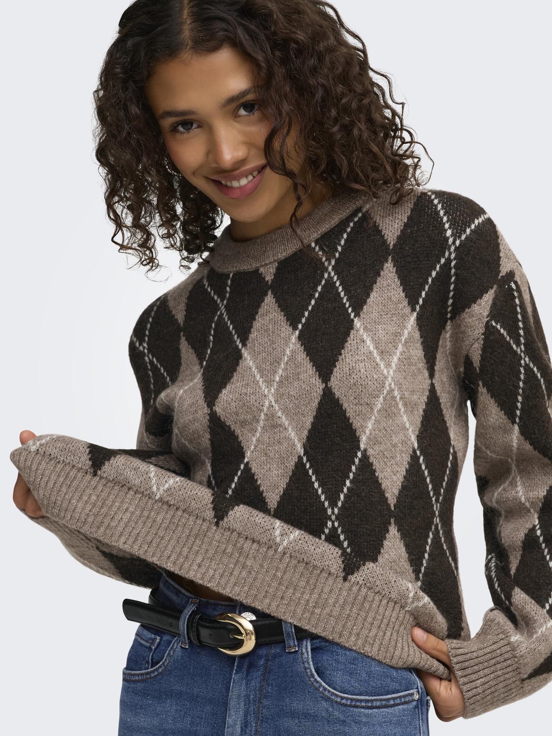 JDYBIANKA L/S ARGYLE PULLOVER KNT NOOS - 5