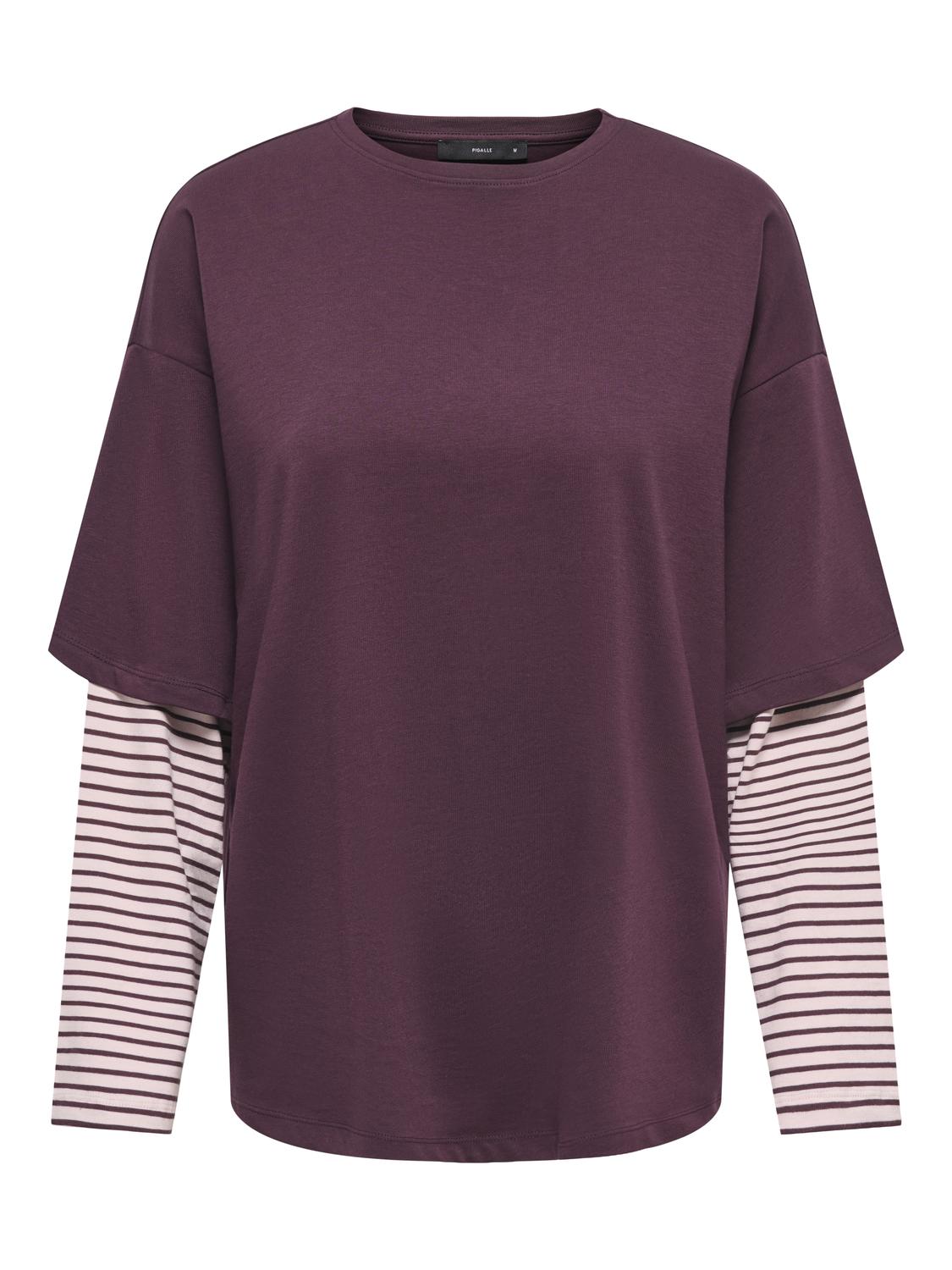 PGMALINA L/S STRIPE DETAIL TOP JRS
