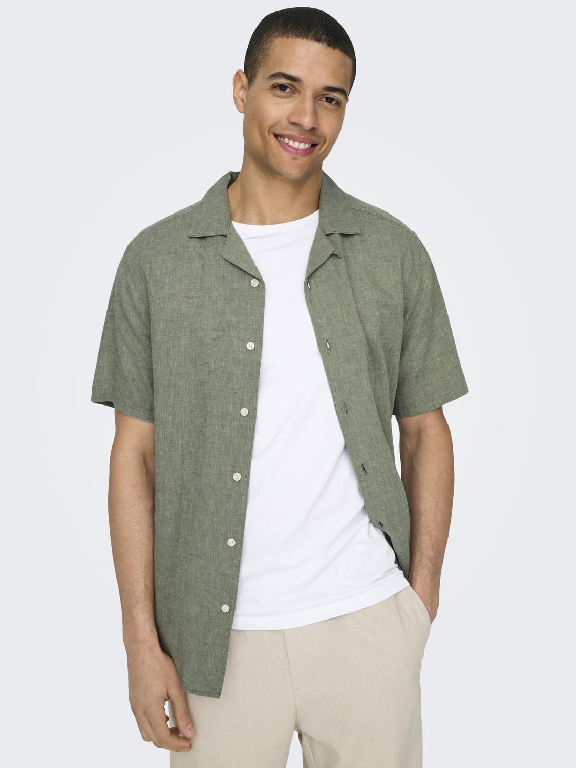 ONSCAIDEN SS SOLID RESORT LINEN NOOS - 4