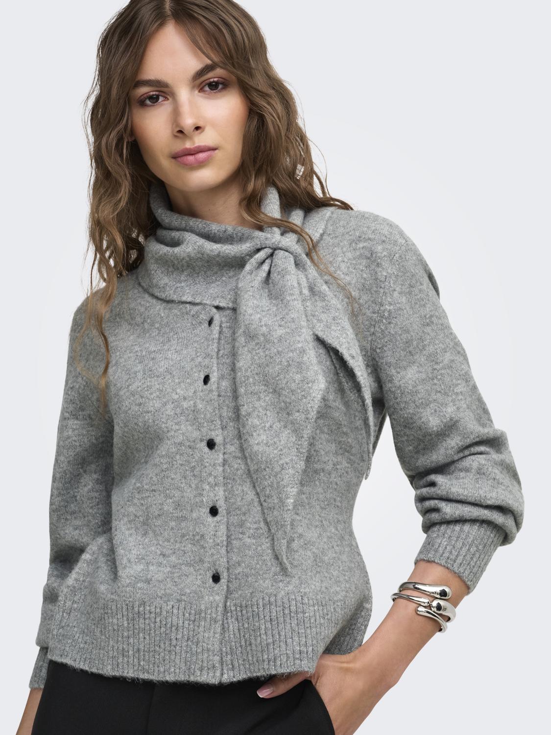 ONLJACKIE LS SCARF V-NECK CARDI OS KNT - 5