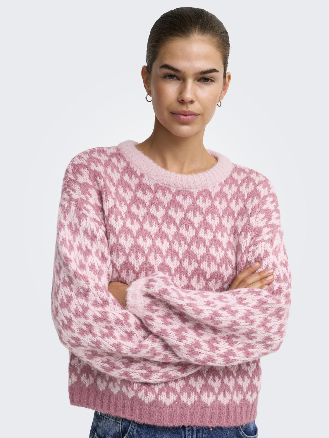ONLCARO LS PATTERN O-NECK CC KNT - 5