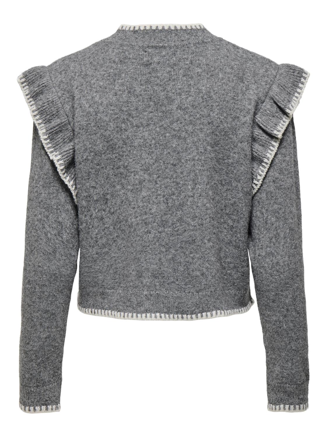 PGRONYA Trendy KNIT met Volume Sleeves en Ruches - 2