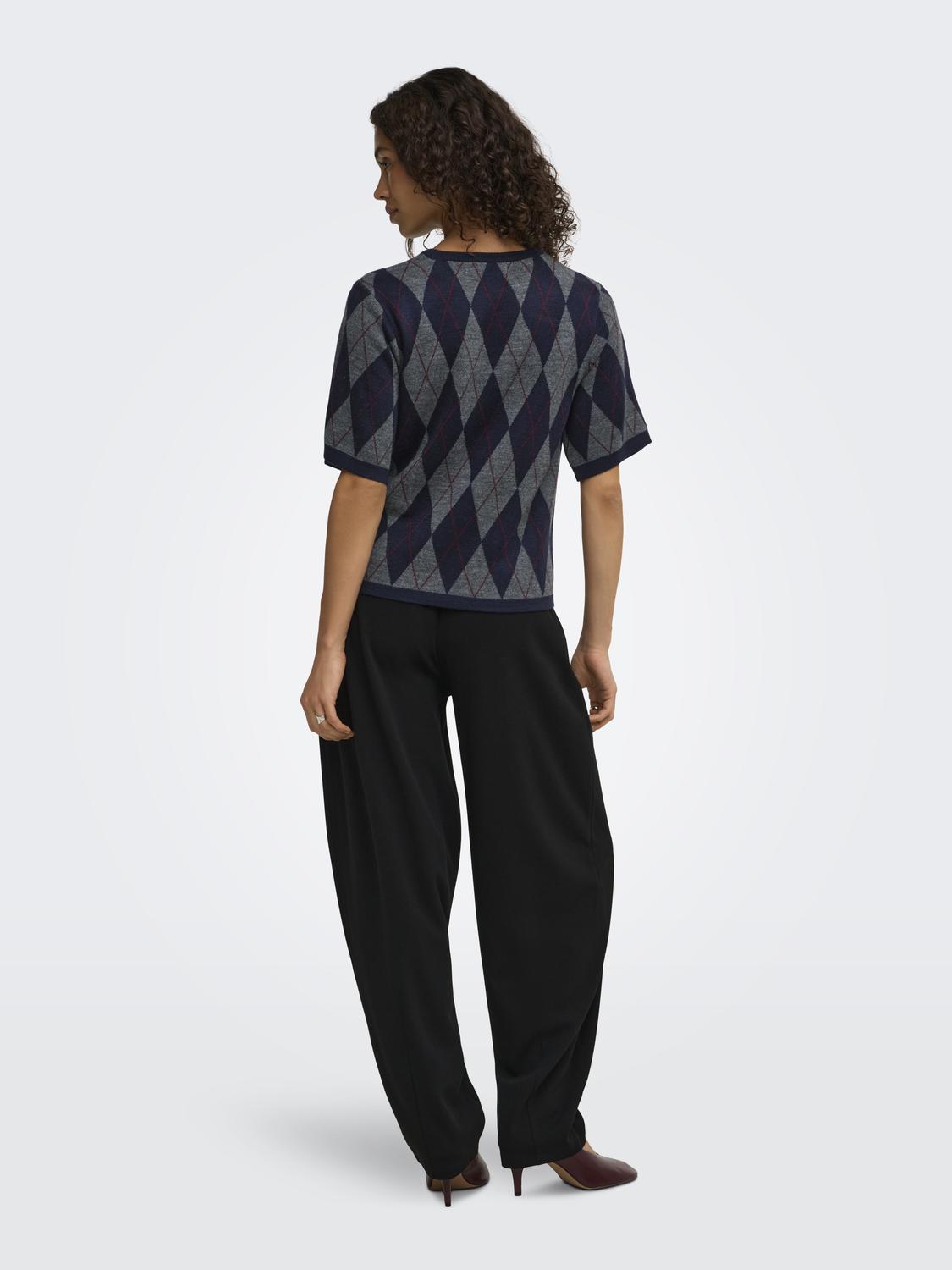 JDYMAGGY S/S ARGYLE  PULLOVER KNT NOOS - 2