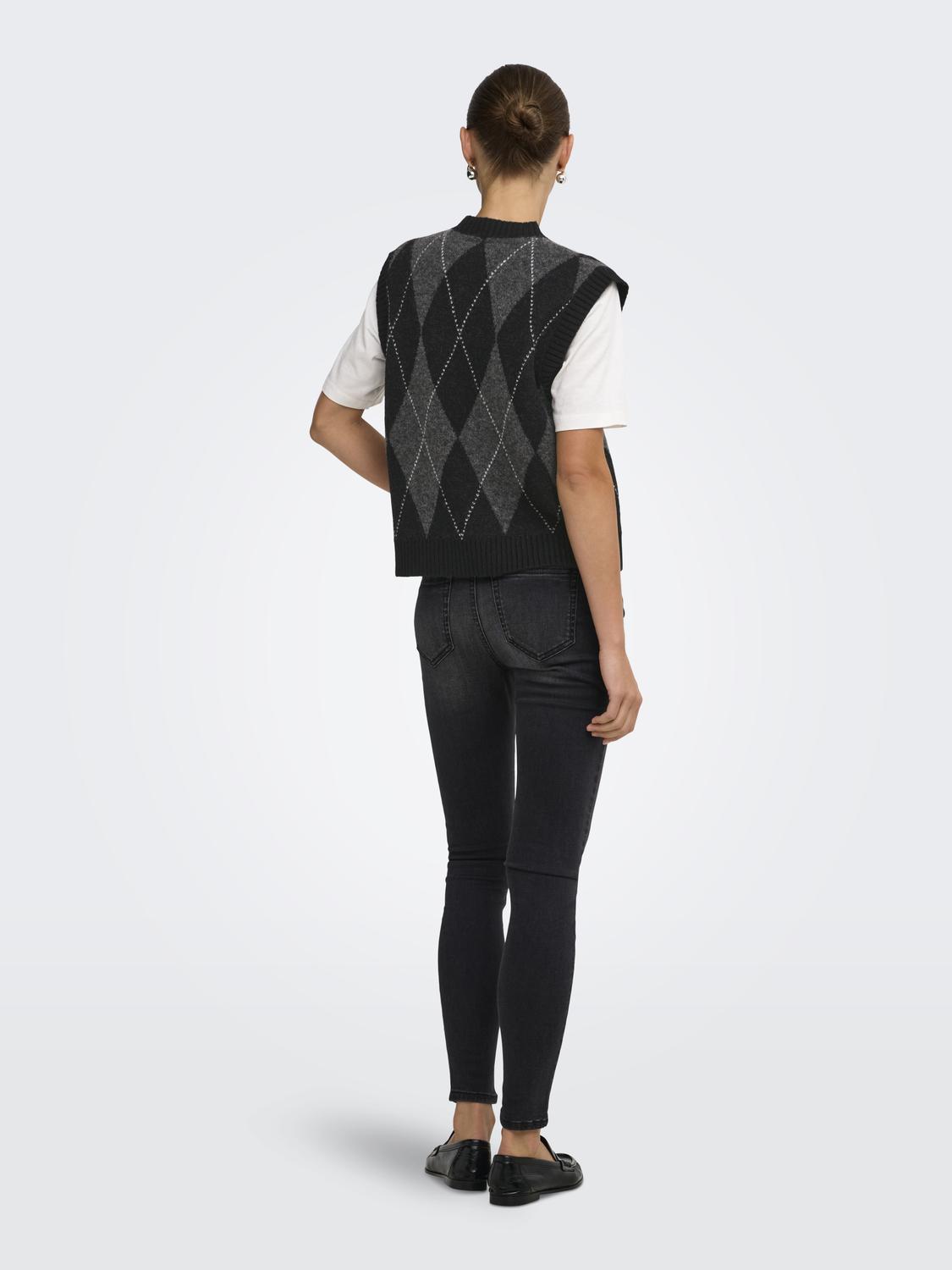 ONLRHOMBUS ARGYLE VEST KNT NOOS - 2