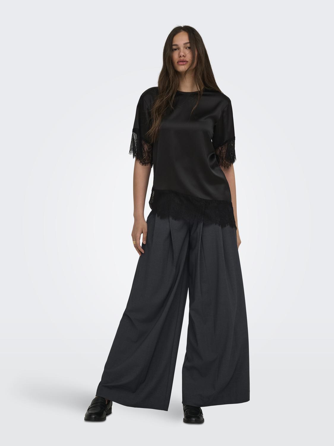 ONLINDONA 2/4 SATIN LACE TOP WVN - 6