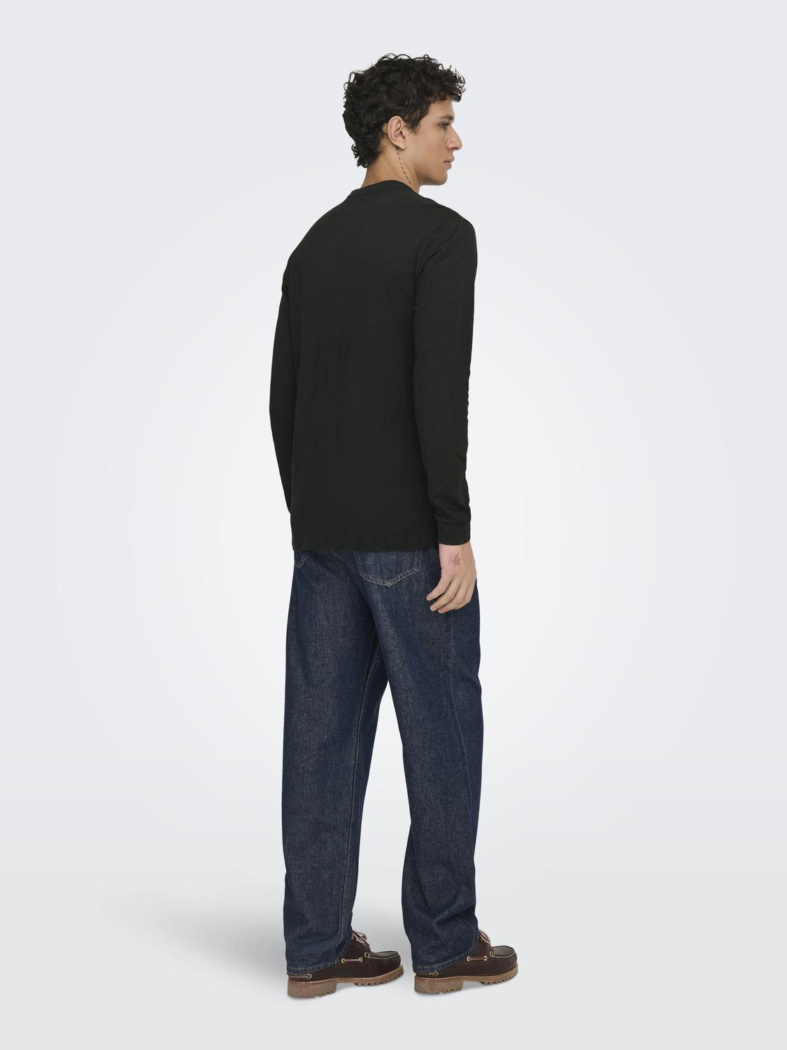 ONSBENNE HENLEY REG LS TEE VD - 2