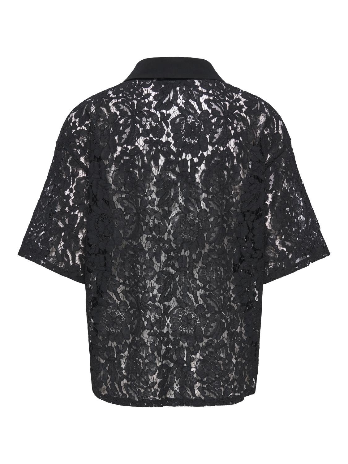 STUMARIE S/S LACE POLO TOP JRS - 3