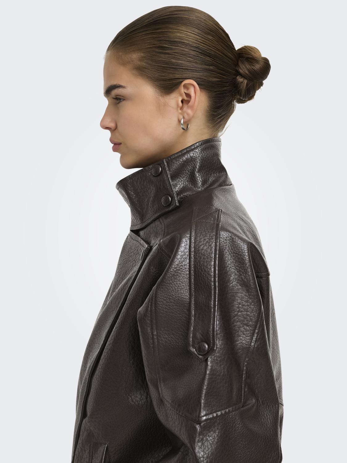 JDYRAYE PU OVERSIZED BOMBER JACKET PNT - 4