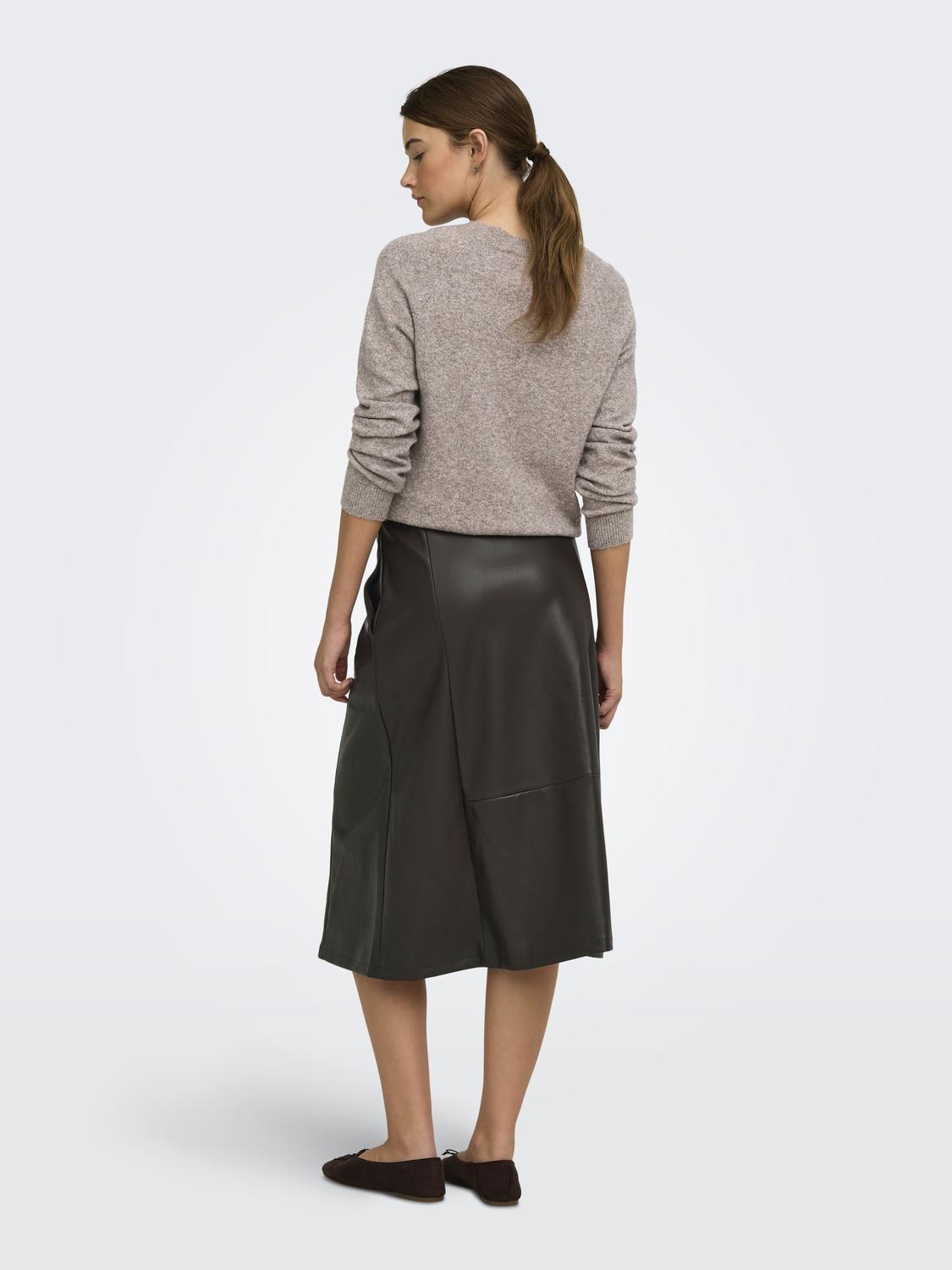 ONLFIBY MW FAUX LEATHER LONG SKIRT PNT - 2