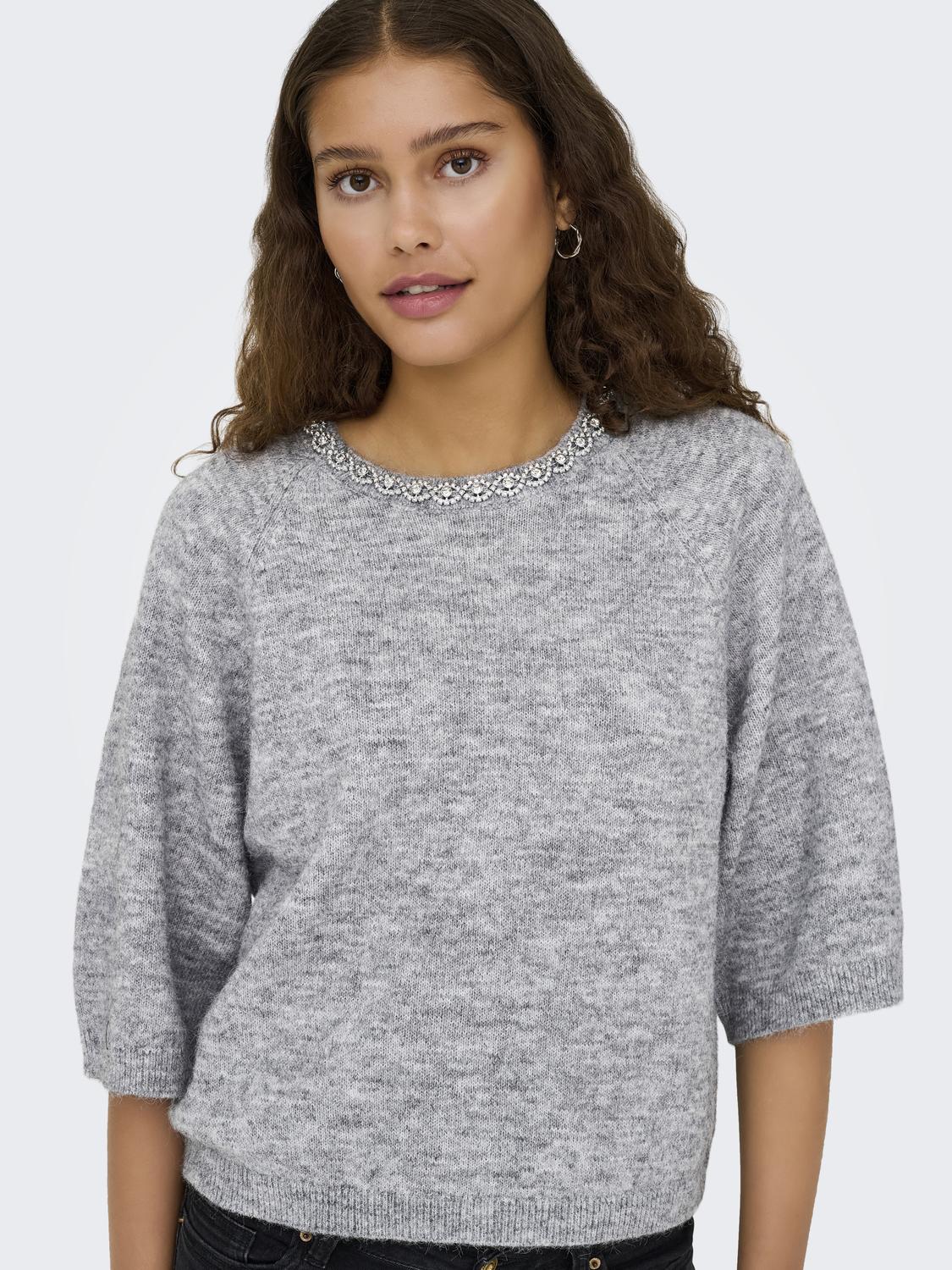 JDYALVA LIFE 3/4 EMBELLISH PULL KNT NOOS - 4
