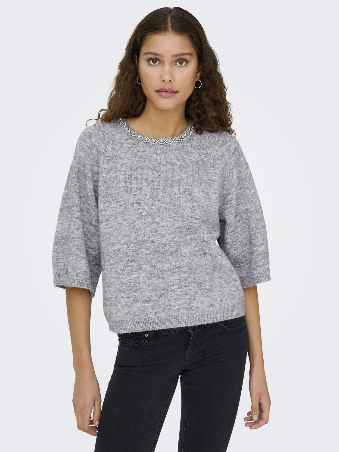 JDYALVA LIFE 3/4 EMBELLISH PULL KNT NOOS - 5