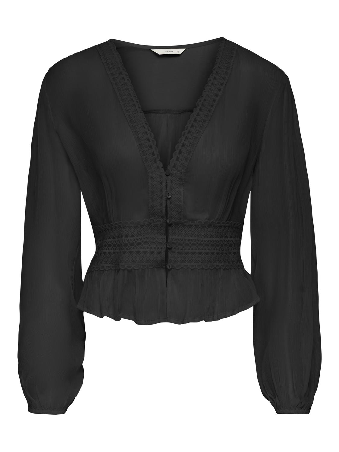 PGDITTA L/S LACE TOP WVN