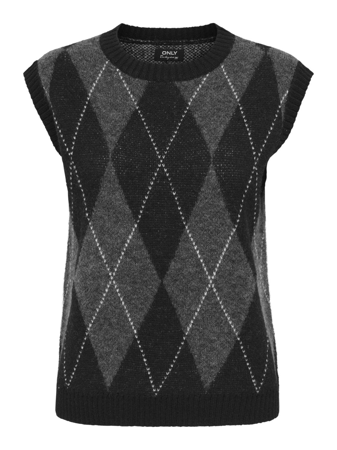 ONLRHOMBUS ARGYLE VEST KNT NOOS - 3
