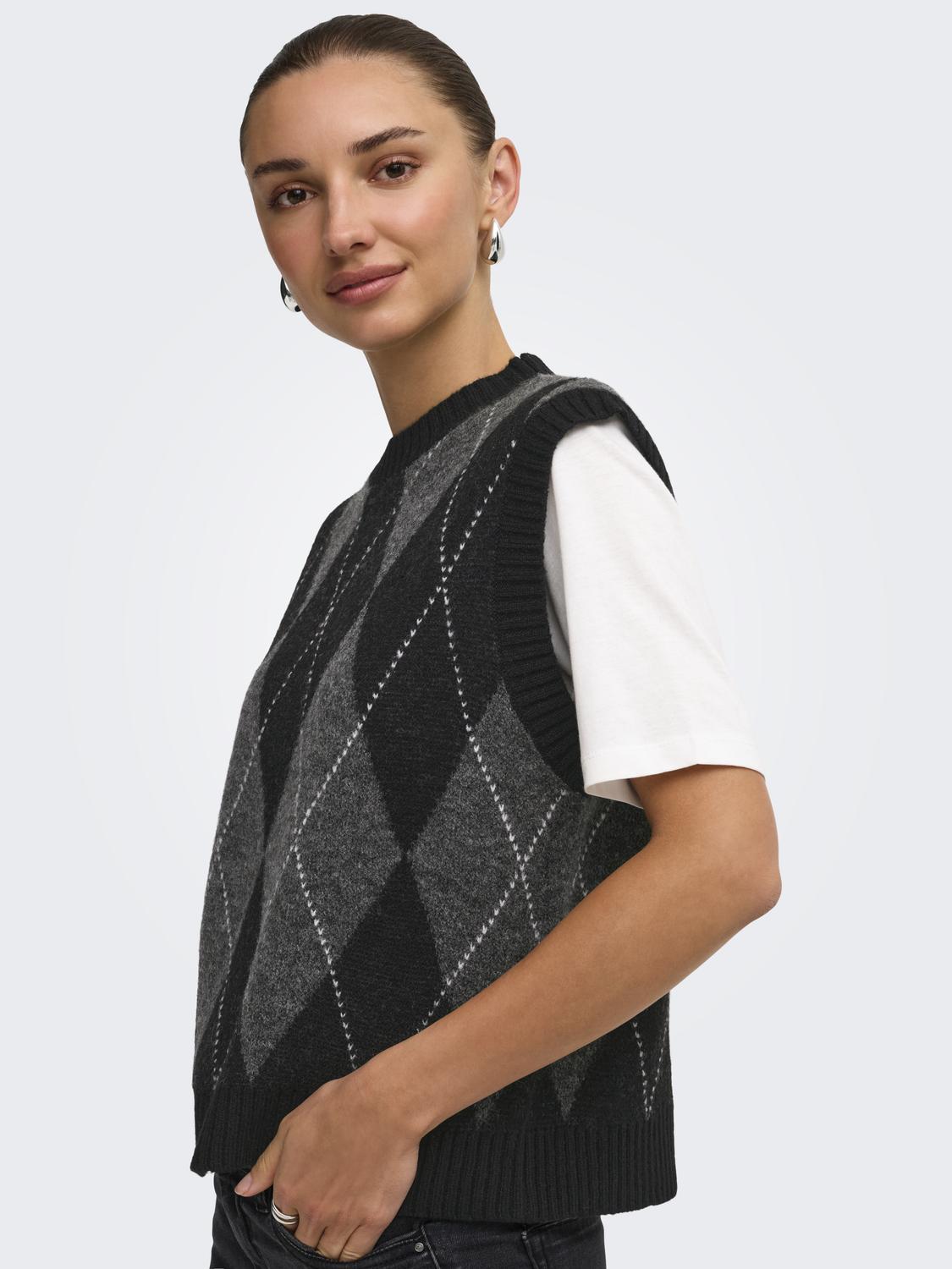 ONLRHOMBUS ARGYLE VEST KNT NOOS - 5