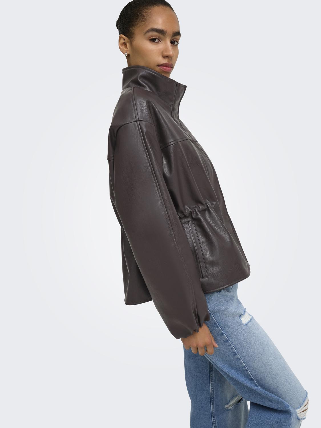ONLROXY STRING FAUX LEATHER JACKET OTW - 5