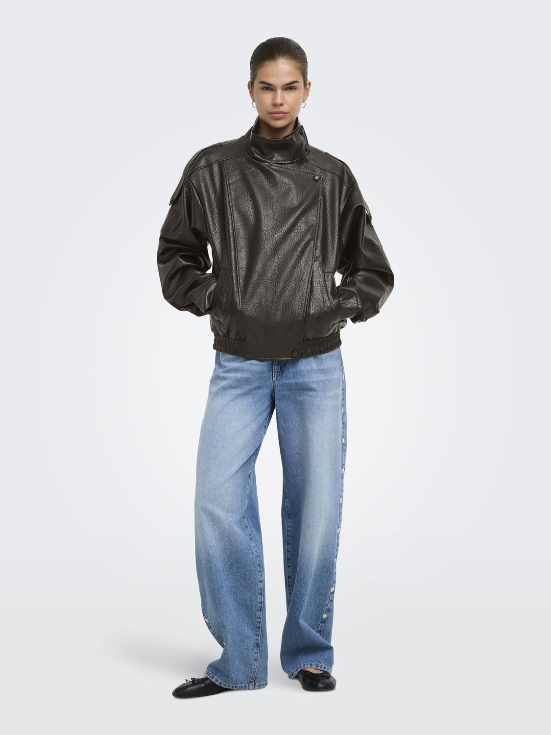 JDYRAYE PU OVERSIZED BOMBER JACKET PNT - 6