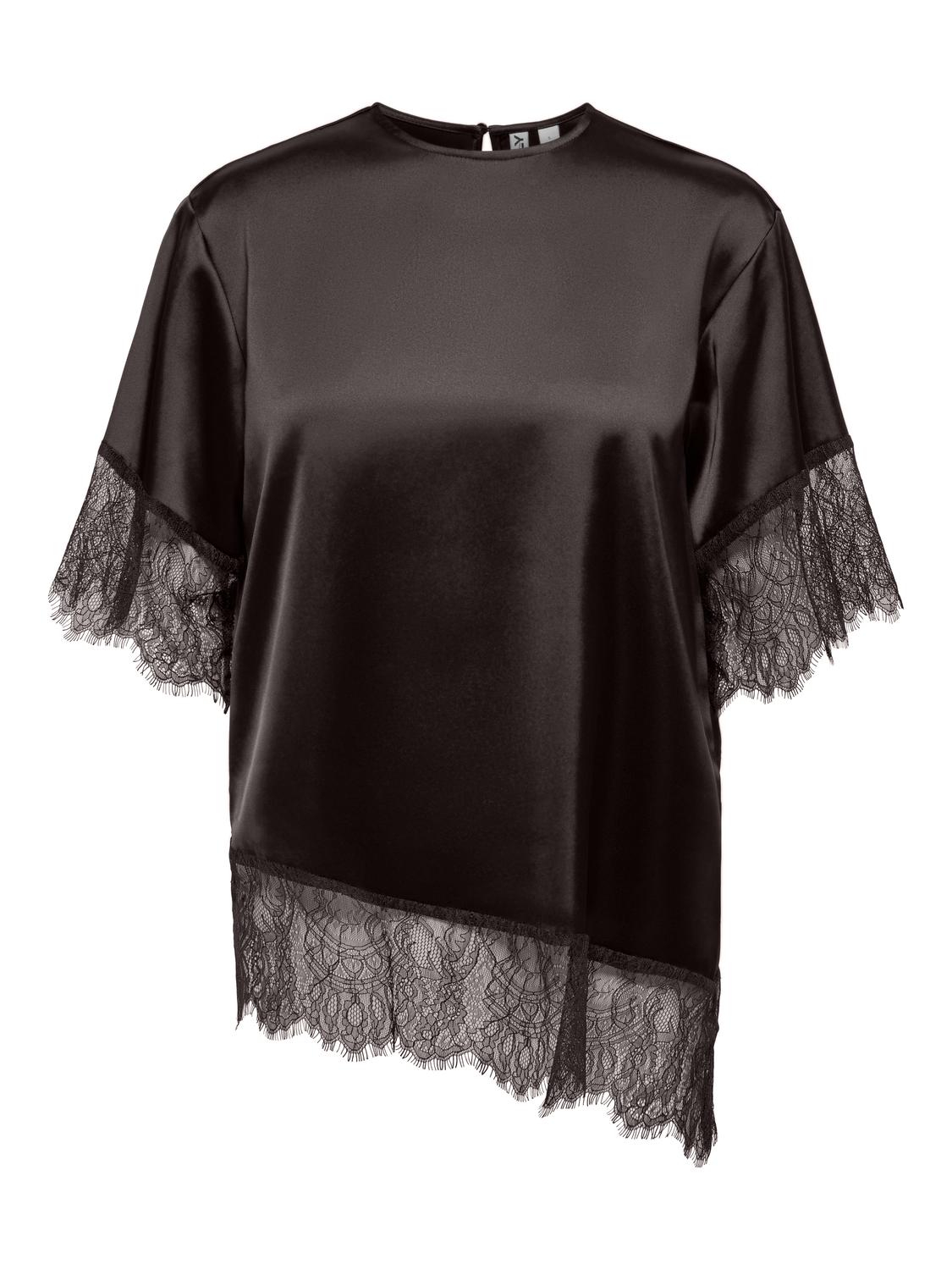 ONLINDONA 2/4 SATIN LACE TOP WVN