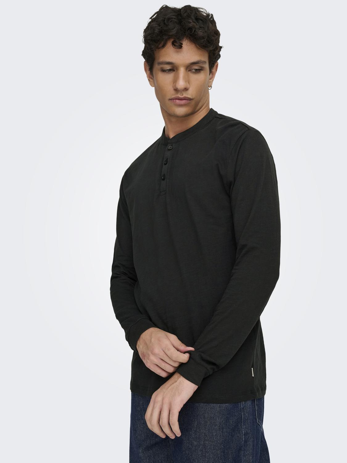 ONSBENNE HENLEY REG LS TEE VD - 4