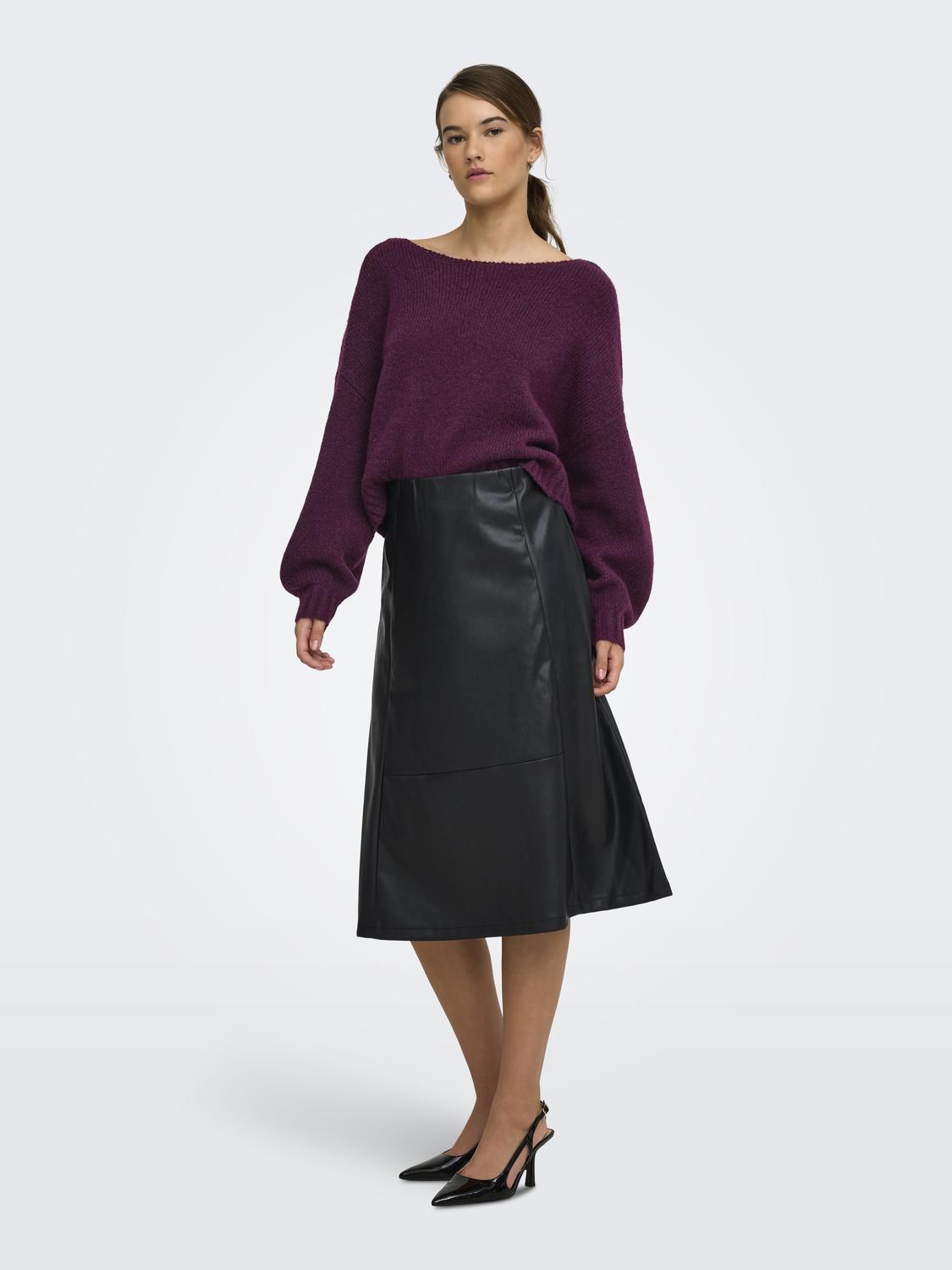 ONLFIBY MW FAUX LEATHER LONG SKIRT PNT - 6