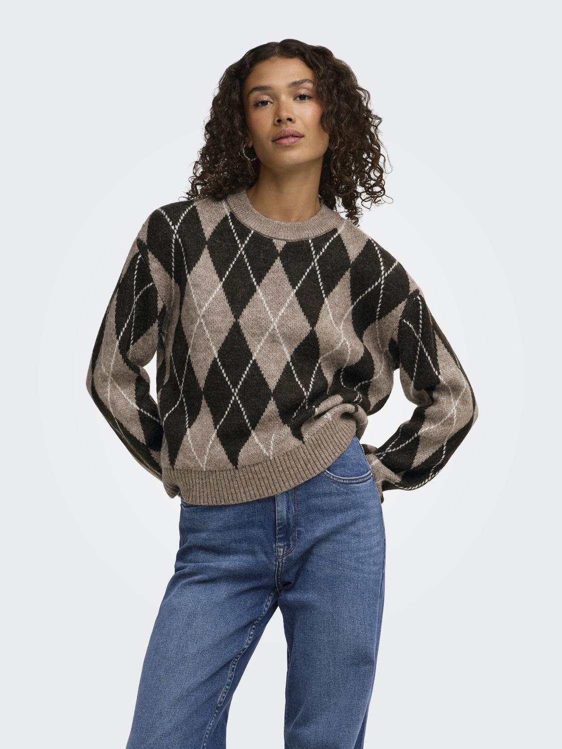 JDYBIANKA L/S ARGYLE PULLOVER KNT NOOS
