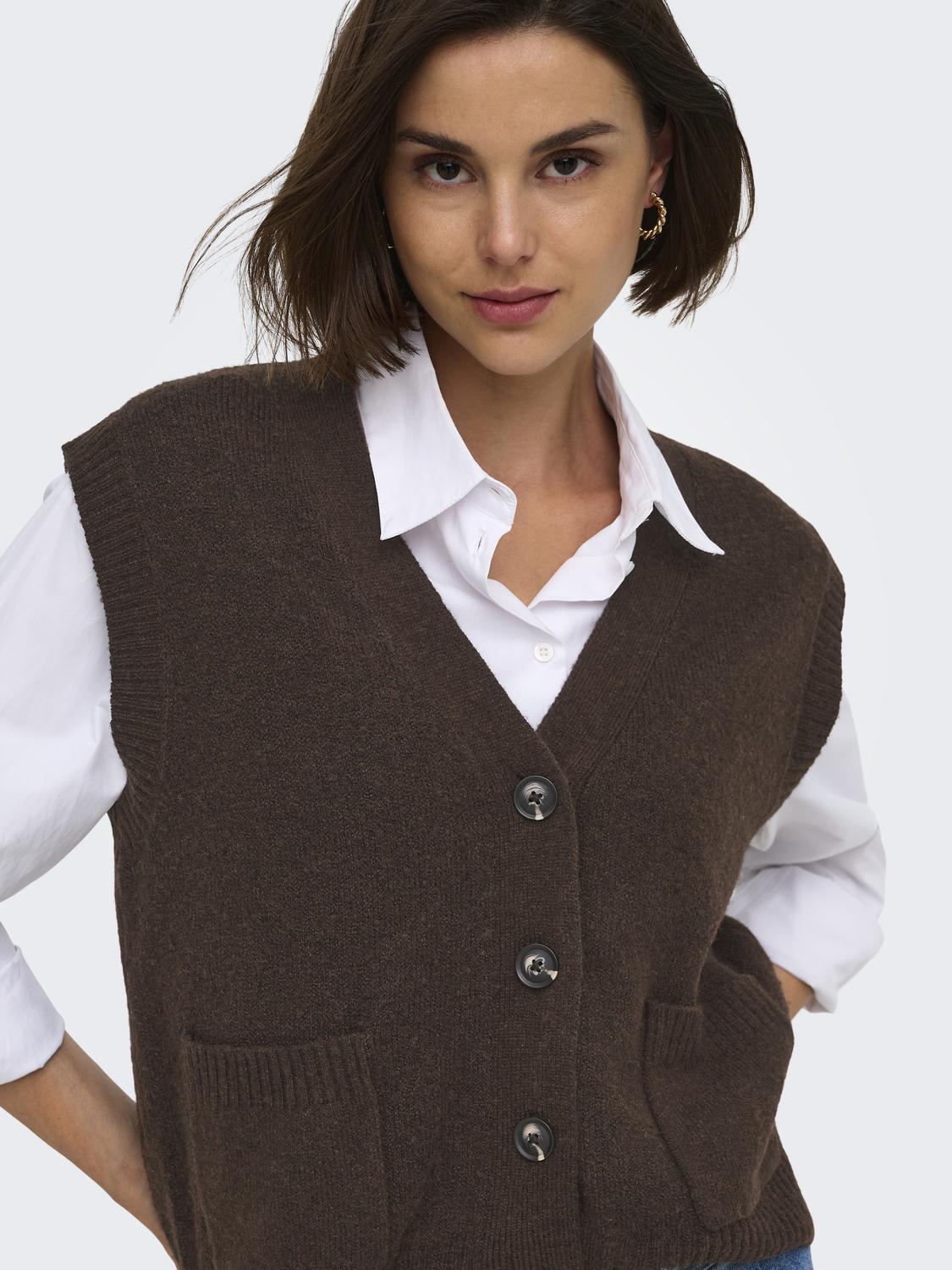 JDYSUPER S/L V-NECK VEST KNT NOOS - 5