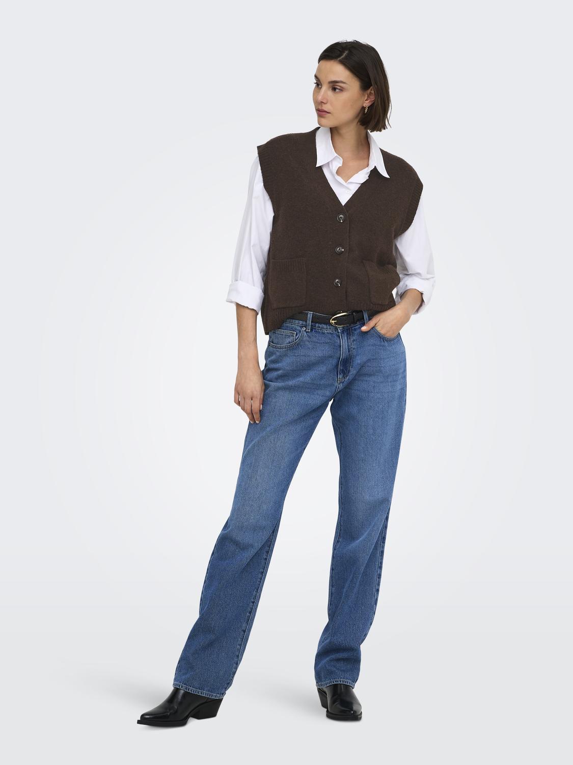 JDYSUPER S/L V-NECK VEST KNT NOOS - 7