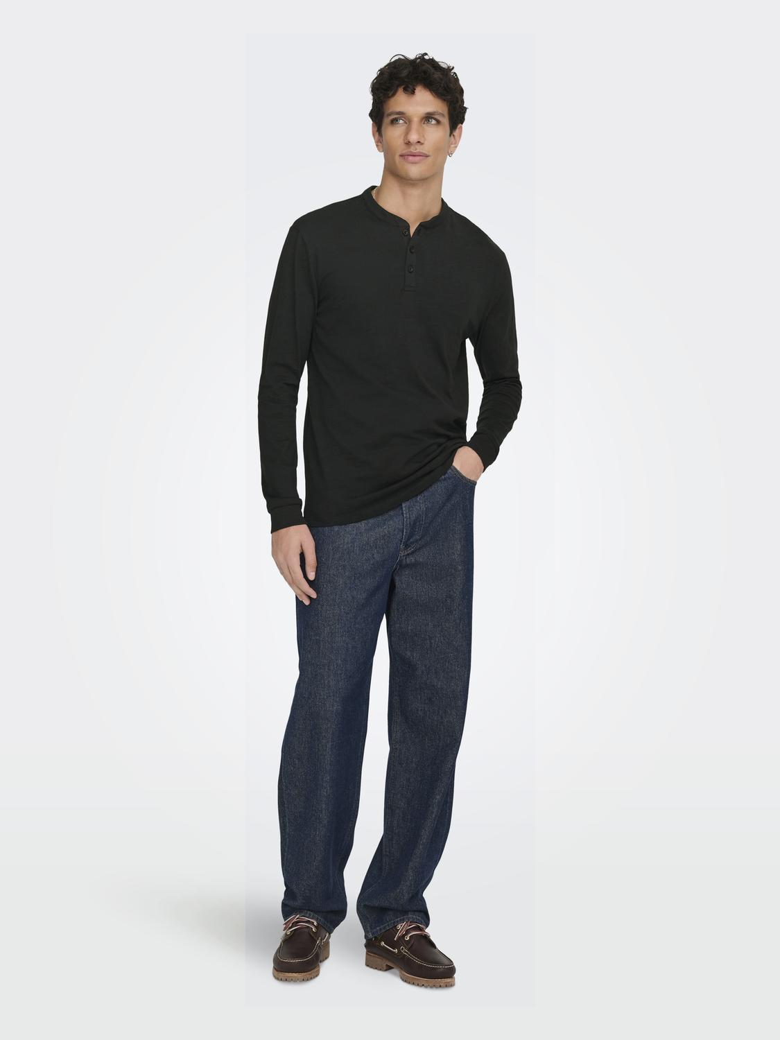 ONSBENNE HENLEY REG LS TEE VD - 6