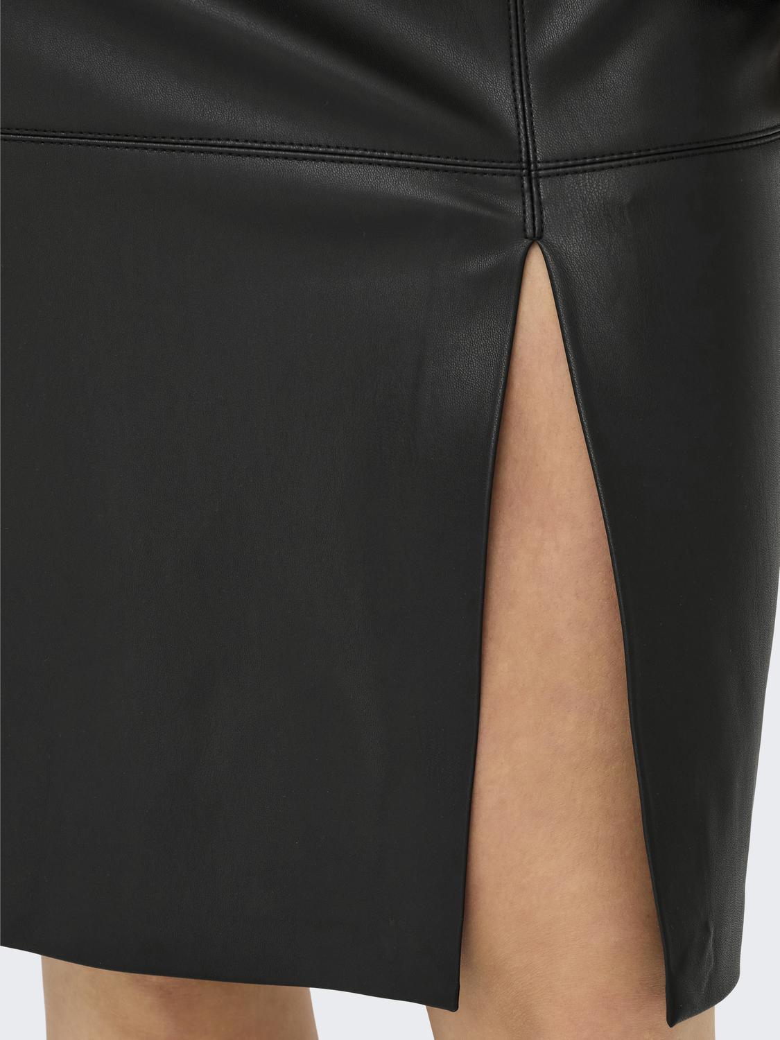 ONLOLINE Beschichteter Midirock mit Schlitz - 5