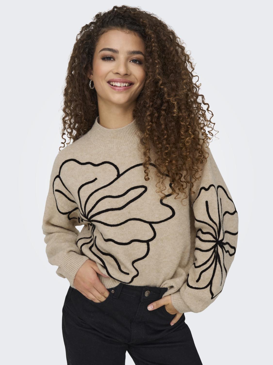 JDYJELLA L/S FLOWER PULLOVER KNT NOOS - 4