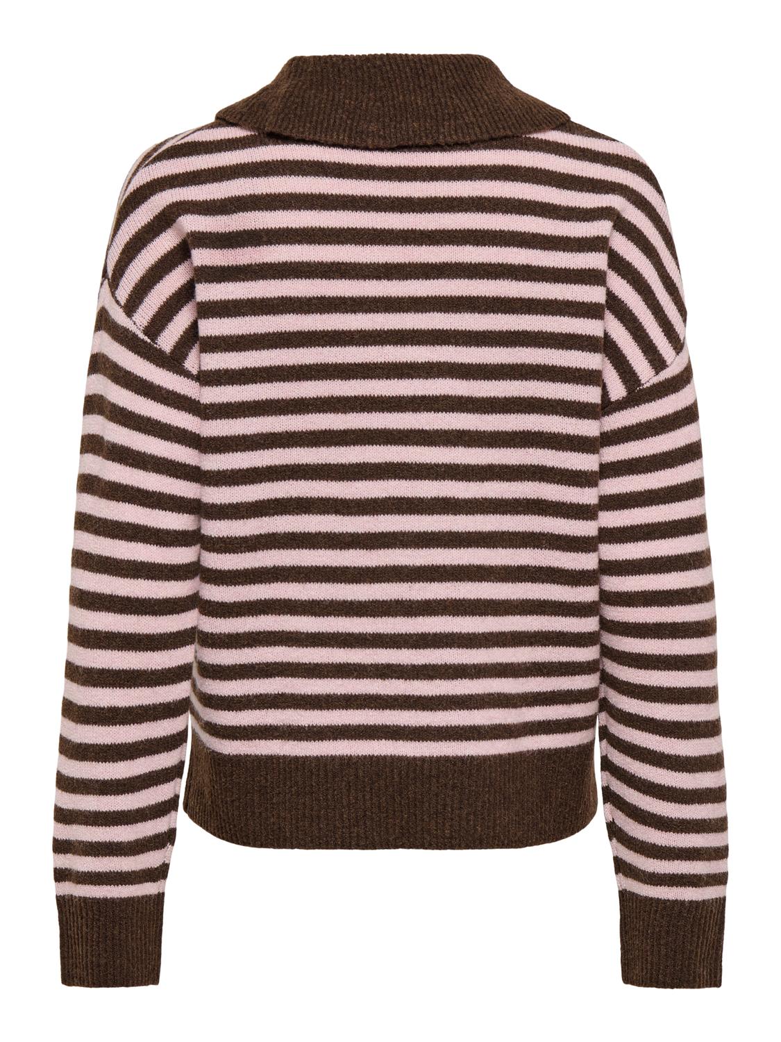 ONLALIVIA LS COLLAR NECK STRIPE EX KNT - 7